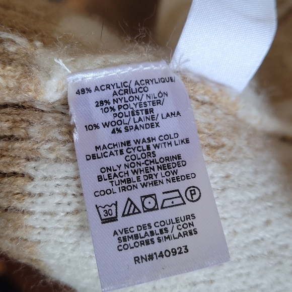 LOFT Women’s Open Front Ribbed Cardigan Beige & White Knit Size M NWT Soft - Picture 7 of 9